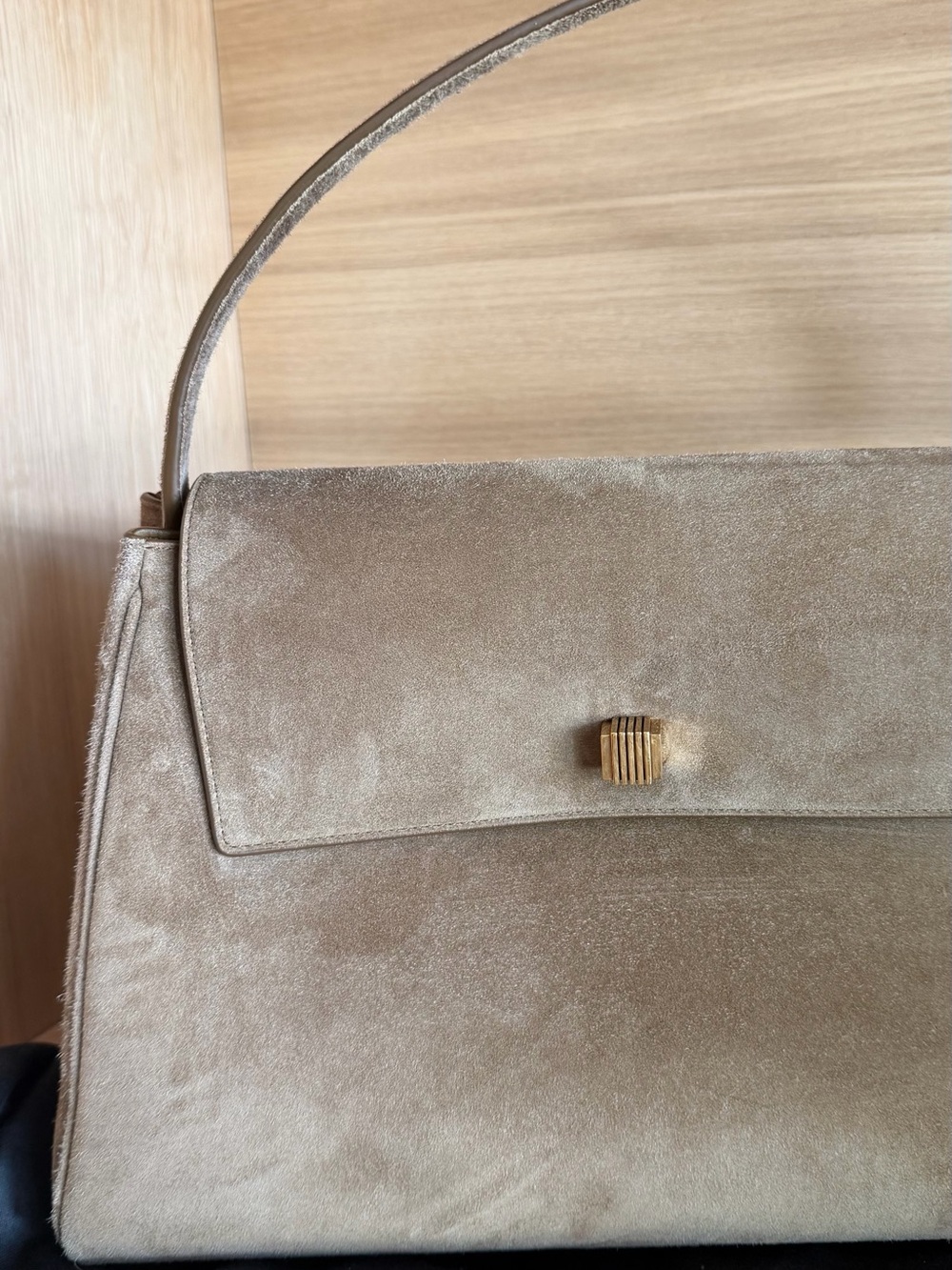 KHAITE AUDREY TOP HANDLE BAG in Mud Suede NEW - Picture 4 of 16